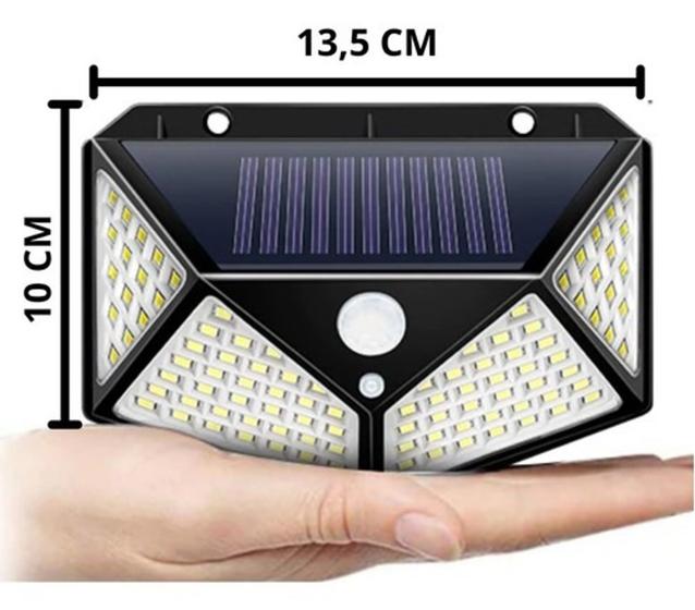 Luminária Energia Solar para Parede com 100 Leds